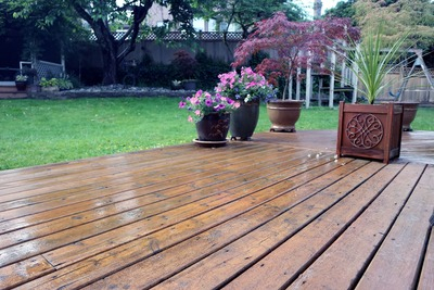 Protected decking in winter 
