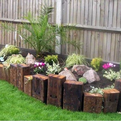 Garden sleepers as a raised bed 